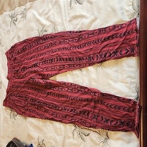 Red Aztec print pants